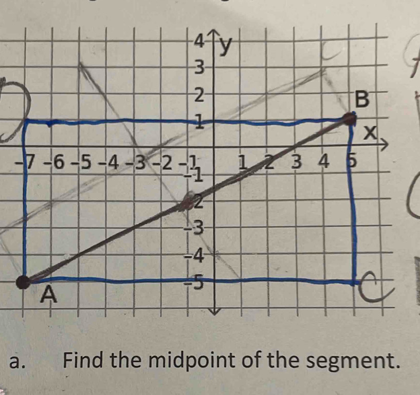 Find the midpoint of the segment.