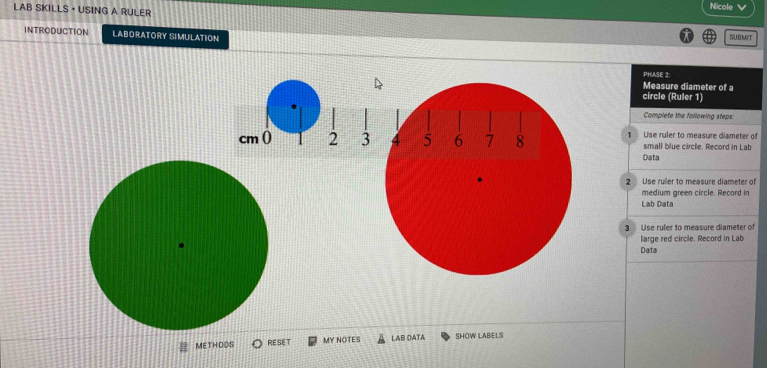 Solved: Nicole V LAB SKILLS · USING A RULER INTRODUCTION LABORATORY ...