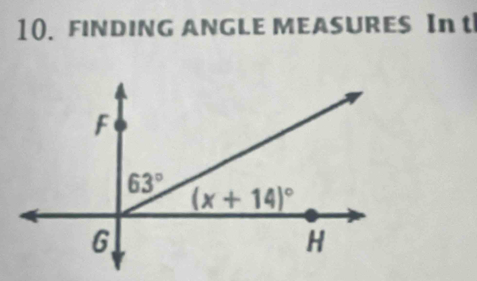 FINDING ANGLE MEASURES In t