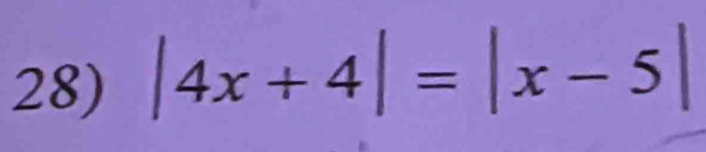 |4x+4|=|x-5|