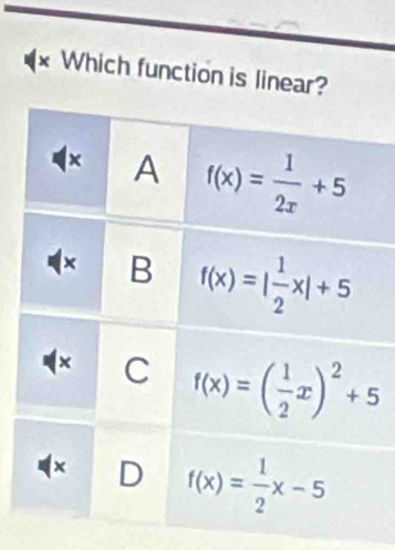 Which function is linear?