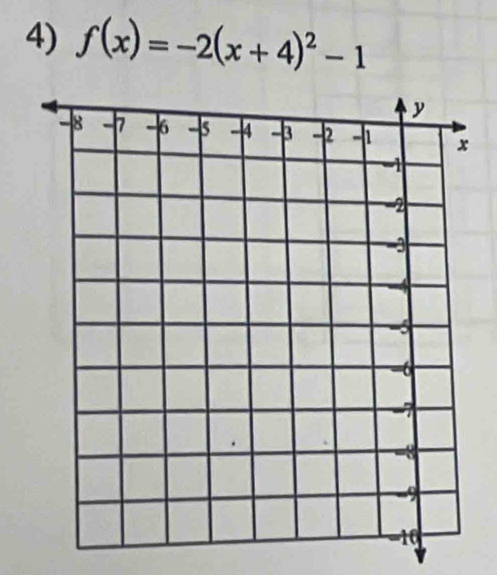 f(x)=-2(x+4)^2-1