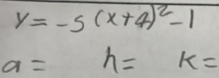 y=-5(x+4)^2-1
a= h=k=