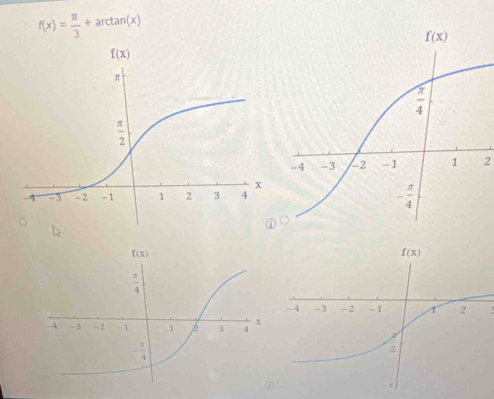 f(x)= π /3 +arctan (x)
2