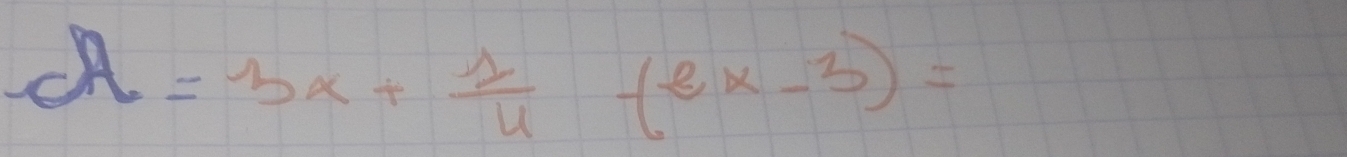 cA=3x+ 1/4 -(2x-3)=