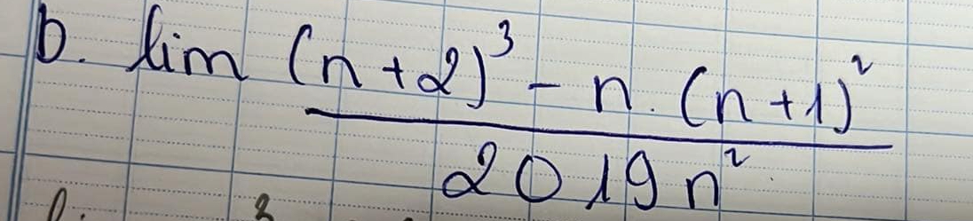 limlimits frac (n+2)^3-n· (n+1)^22019n^2