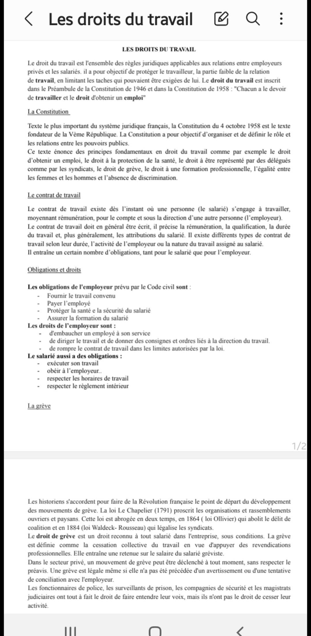 Risolto:Les droits du travail LES DROITS DU TRAVAIL Le droit du travail ...