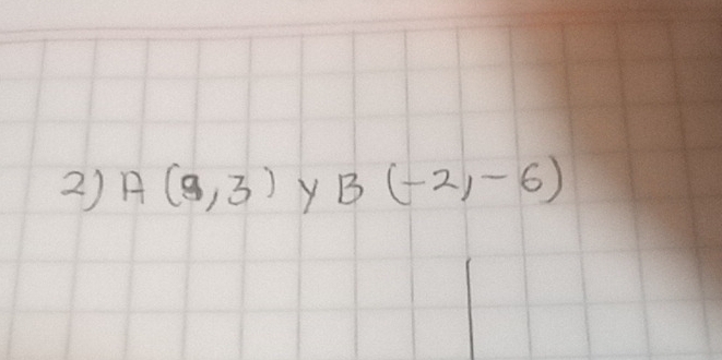 A(3,3) Y B(-2,-6)