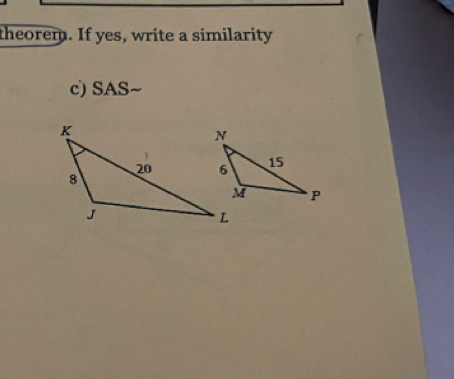 theorem. If yes, write a similarity 
c) SAS~