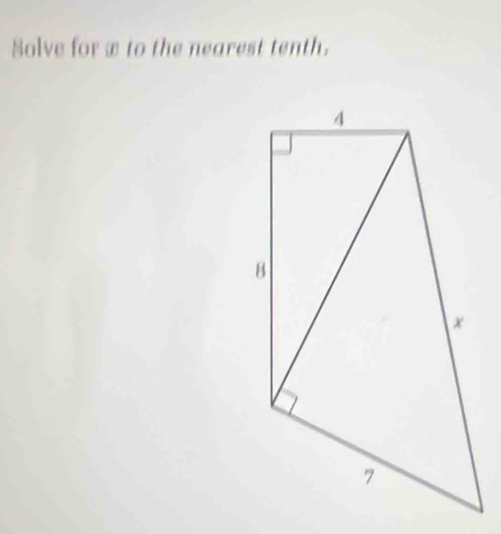 Solve for æ to the nearest tenth.