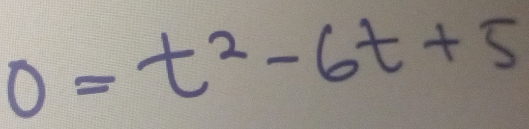 0=t^2-6t+5