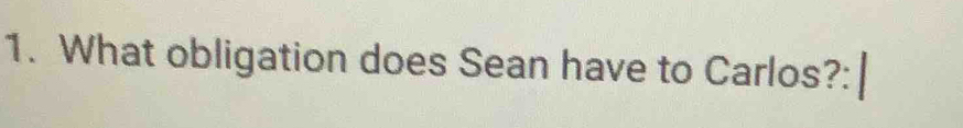 What obligation does Sean have to Carlos?: