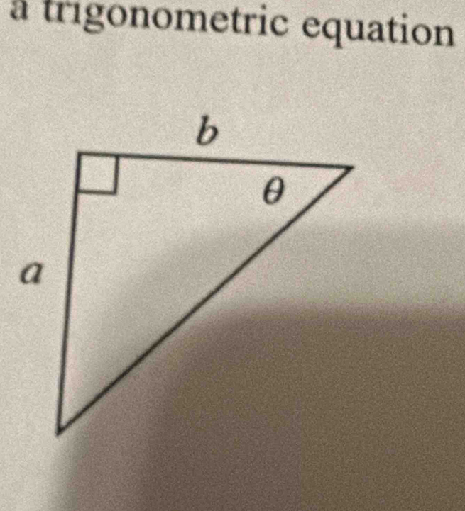 à trigonometric equation