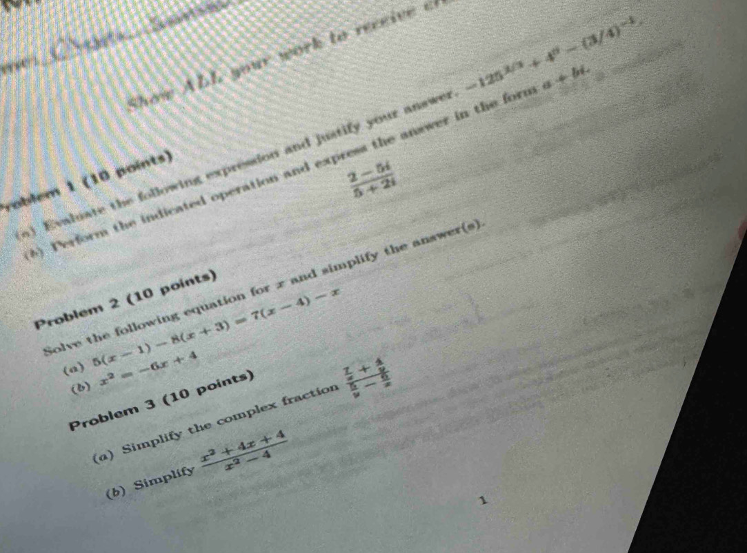 Solved: Show ALL your work to reeeive c n) Evaluate the following ...