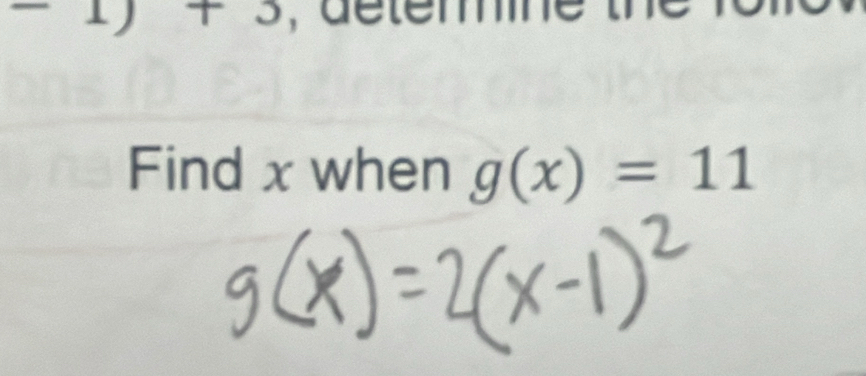 Find x when g(x)=11