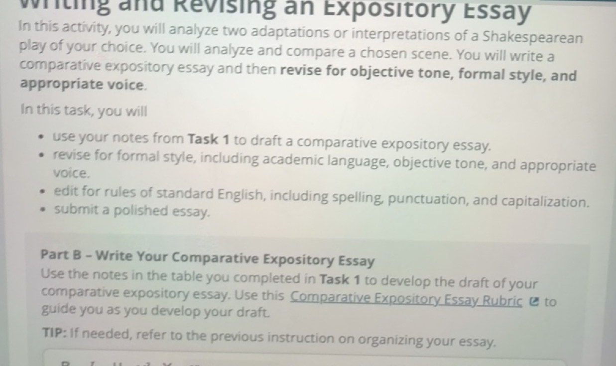 Solved: Writing and Revising an Expository Essay In this activity, you ...