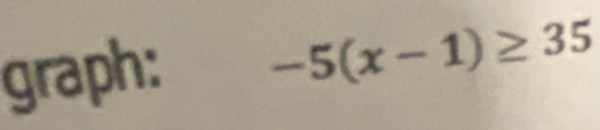 graph: -5(x-1)≥ 35