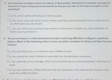 Solved: You have been working on piece of code for a Client project ...
