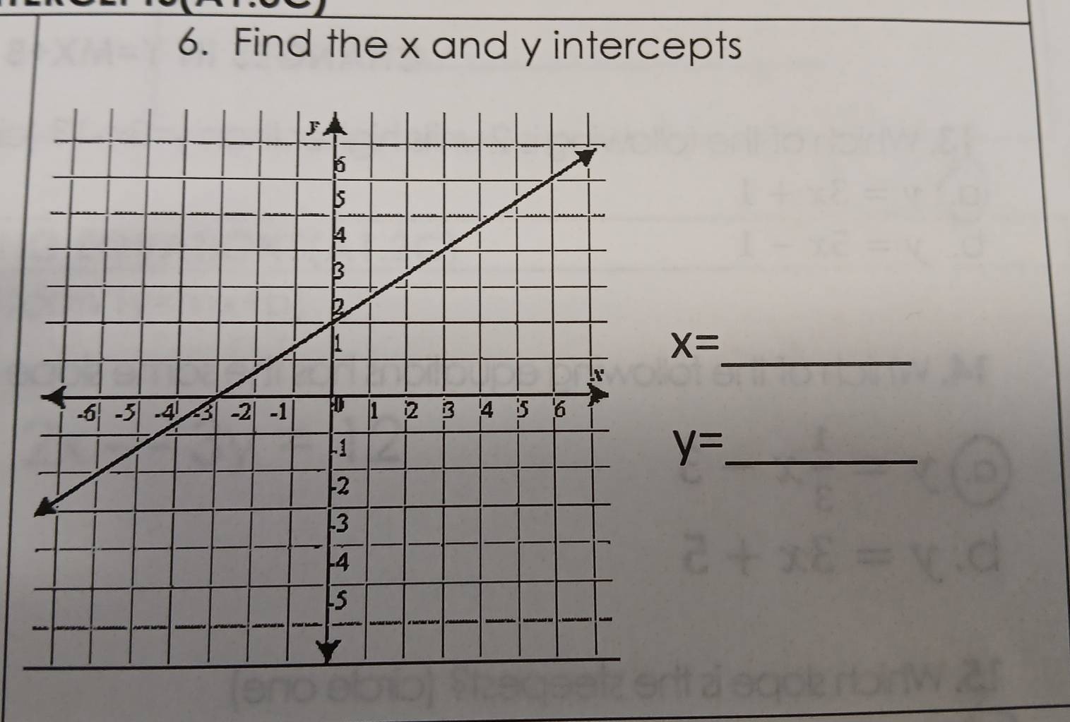 Find the x and y intercepts
x=
_ y=