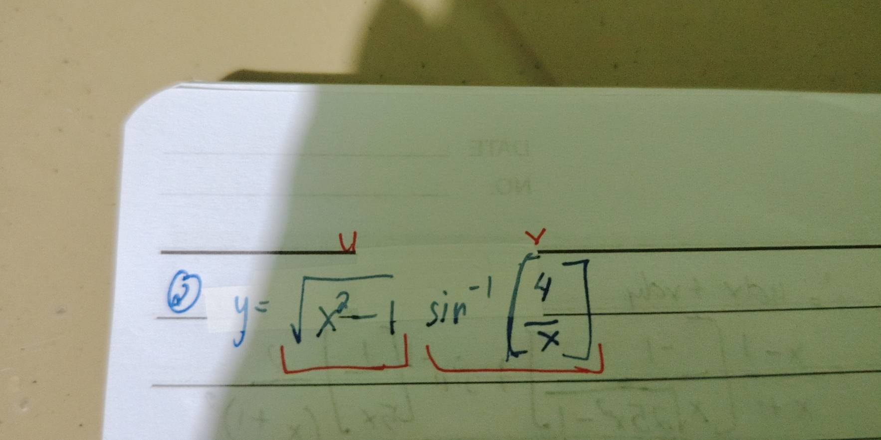 ③ y=sqrt(x^2-1)sin^(-1)[ 4/x ]