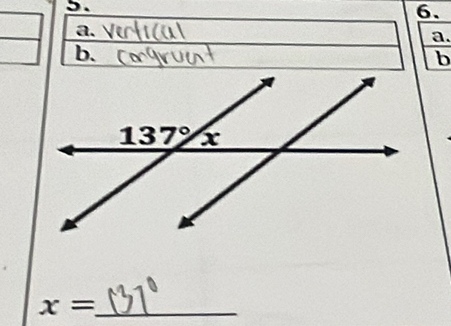 5 .
6、
a.
a.
b.
x= _