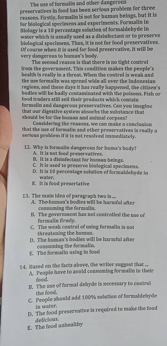 Telah dijawab:The use of formalin and other dangerous preservatives in ...