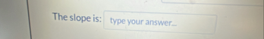 The slope is: type your answer...