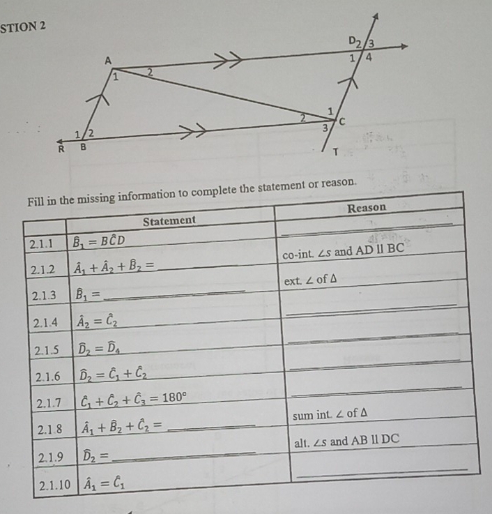 STION 2
ment or reason.