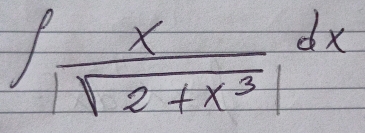 ∈t  x/sqrt(2+x^3) dx