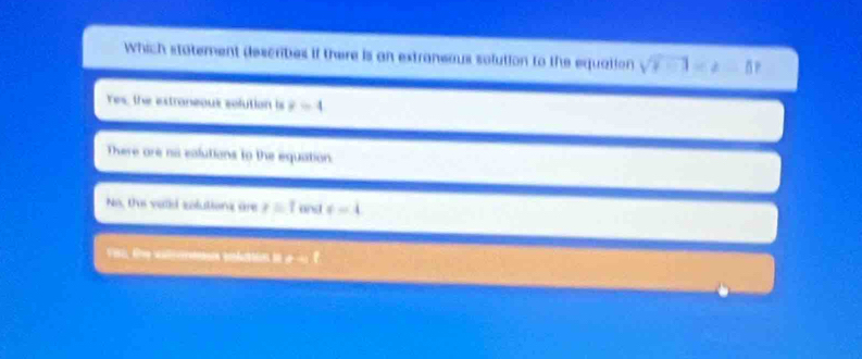 ton to the equation x=
Y e the
t=4