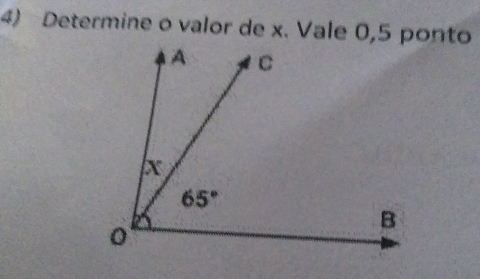 Determine o valor de x. Vale 0,5 ponto