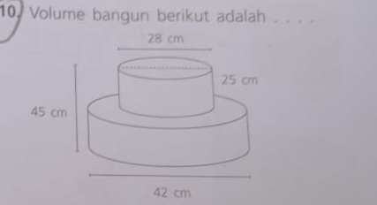 Volume bangun berikut adalah . . . .