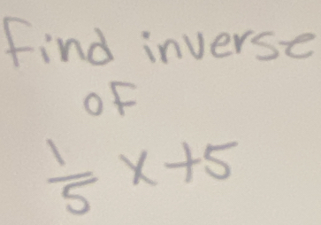 Find inverse 
of
 1/5 x+5