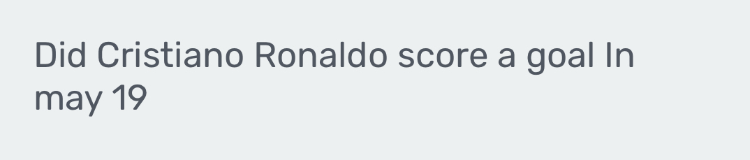 Did Cristiano Ronaldo score a goal In 
may 19