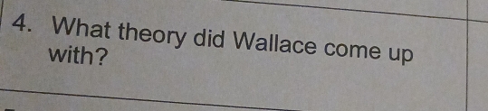 What theory did Wallace come up 
with?