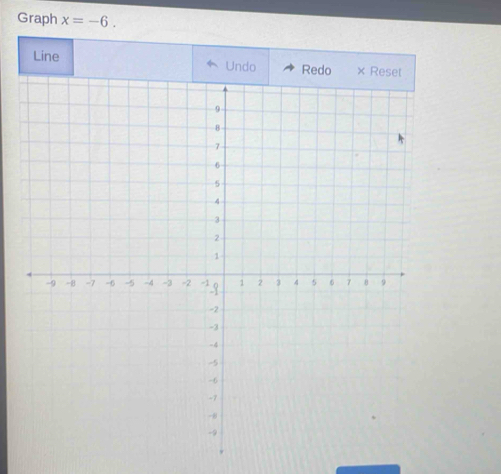 Graph x=-6. 
Line Undo