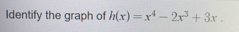 Identify the graph of h(x)=x^4-2x^3+3x.