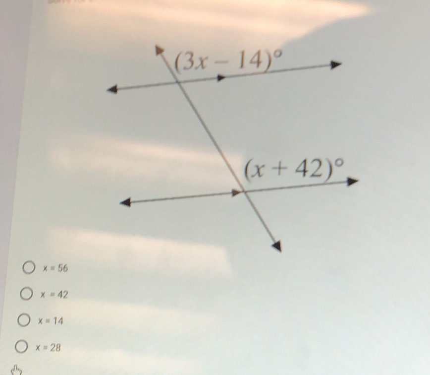 x=56
x=42
x=14
x=28