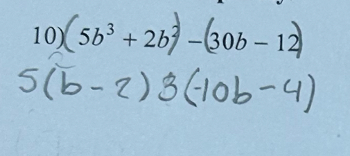 5b³ + 2b² − 30b − 12