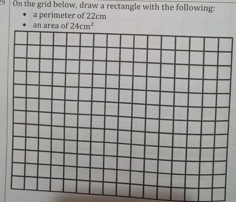 Solved: On the grid below, draw a rectangle with the following: a ...