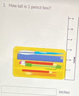 How tall is 1 pencil box?
inches