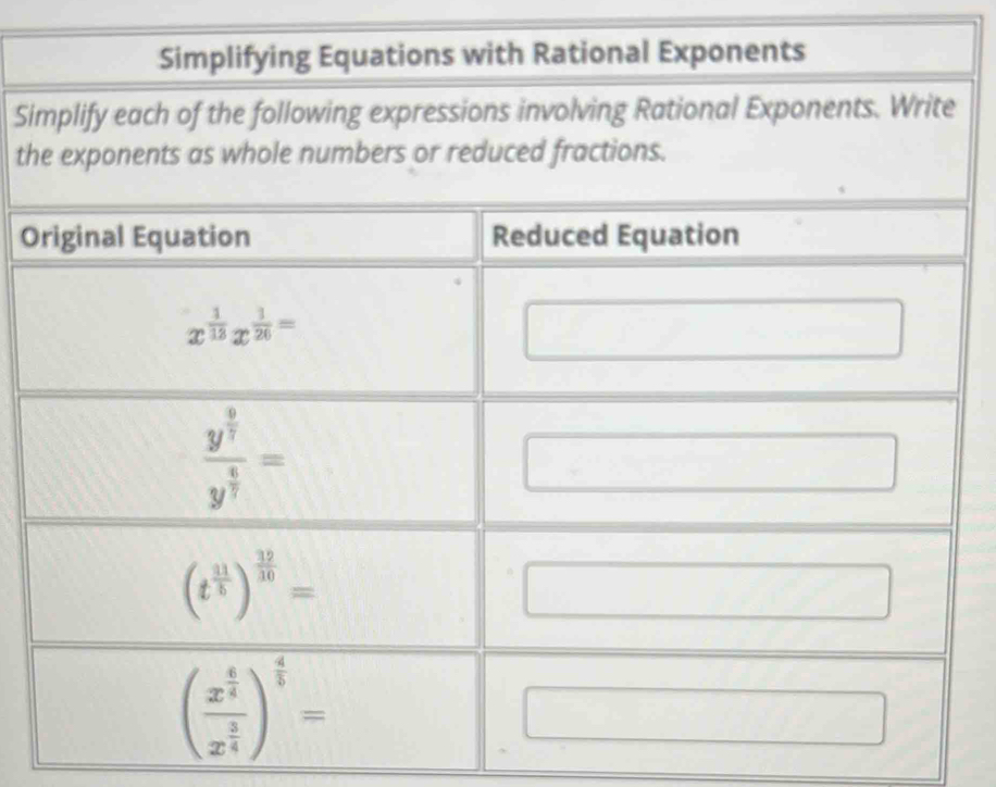 Simplifying Equations with Rational Exponents
Si
th
O