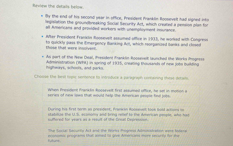 Solved: Review the details below. By the end of his second year in ...