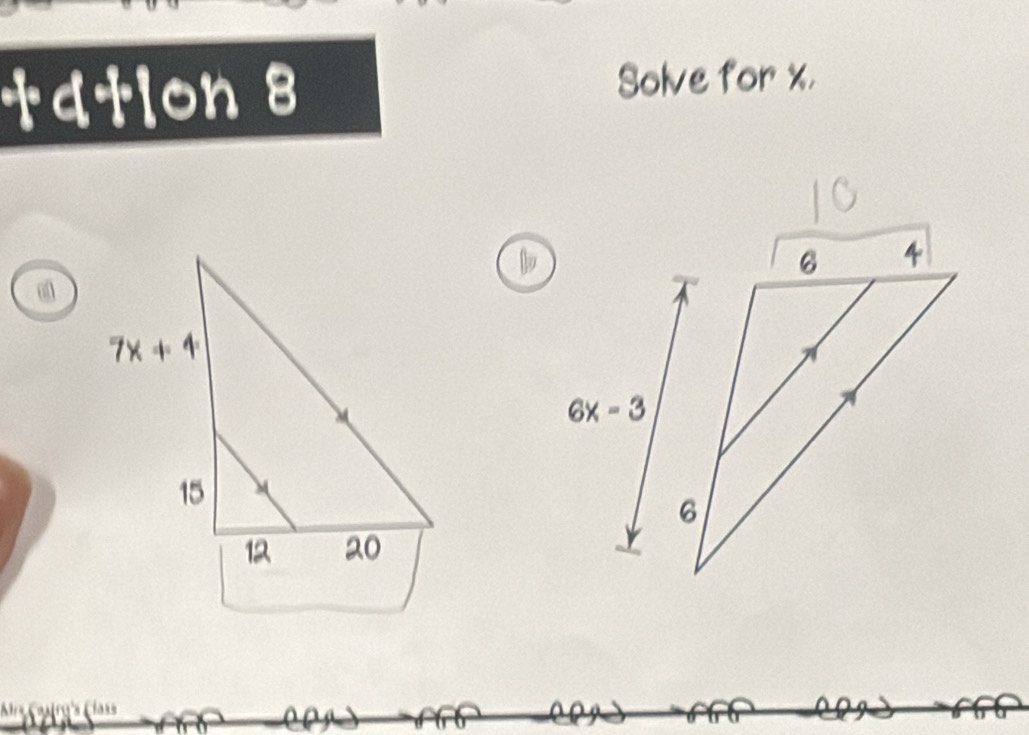 +dtion 8 Solve for x.