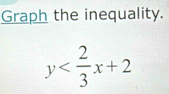 Graph the inequality.
y