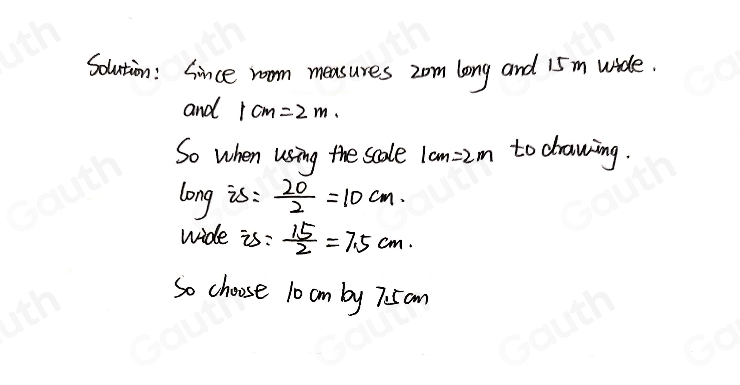 Solved: A rectangular room measures 20m long and 15m wide. Work out the ...