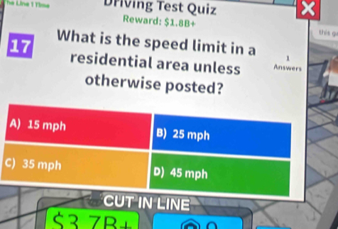 Solved: he Line 1 Time Dřiving Test Quiz x Reward: $1.8B+ this g 17 ...
