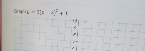 Graph y=2(x-3)^2+1. 
6