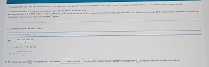 A school disthct can send one reuresentative to the saee trny semwettion for exets I1 stereens in the school distn. There we a schooks with 
e on Den une aotem mite per se Ersler t a w Meie an equato to thos hw manp represinadnst 1 te t fred dsital will fare and 2, RAI stustents. ME RCTey, in each of the ach0ot. Use your eqaaien to find the number of stdents the acool distrct can sand to the history 
4 Chverse the comna imquaot CehOe
r= (|b^2b^2c^2||b|+|c|)/|b| 
fBIB+B-c+2-a|=1
t= ((a+1+c+c+a))/t 
The of rm l 15 to gu er s e e ptiwem '''Pos Jn á w e Takes sens0 herewse the nuender of recrssentatives multipled ty □ y aupual to trae botial mueslaet i Msen d