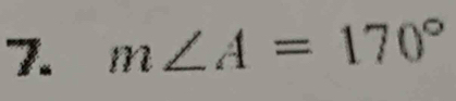 m∠ A=170°